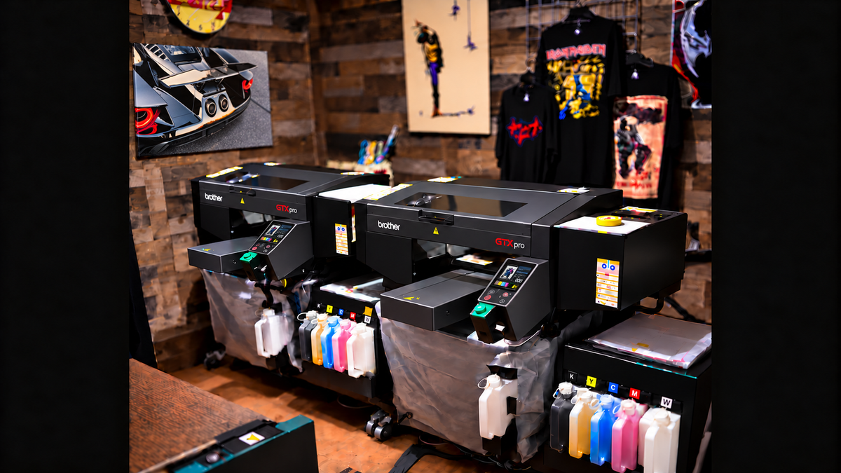 Brother GTXpro garment printers in the Killer Print workshop