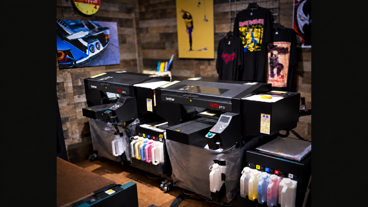 Brother GTXpro garment printers in the Killer Print workshop